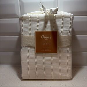 Crane Baby Ivory Textured Cotton Bed Skirt NEW